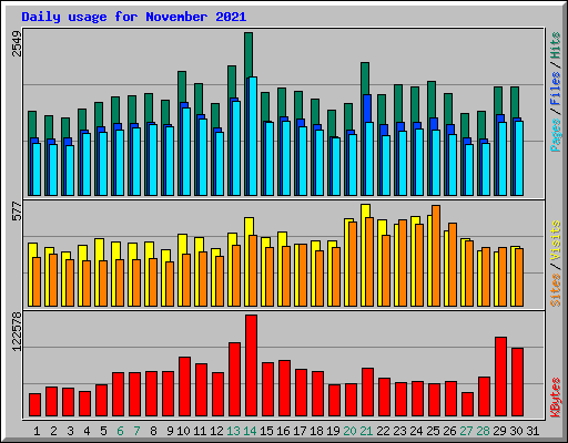 Daily usage for November 2021