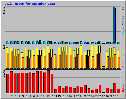 Daily usage for December 2022