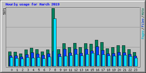 Hourly usage for March 2019