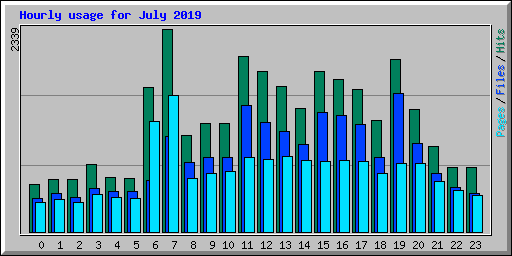 Hourly usage for July 2019