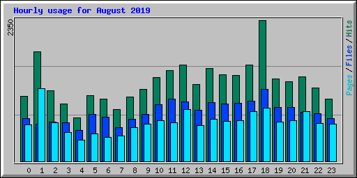 Hourly usage for August 2019