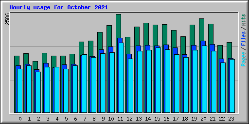 Hourly usage for October 2021