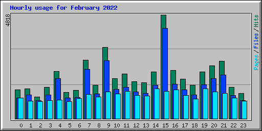 Hourly usage for February 2022