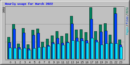 Hourly usage for March 2022