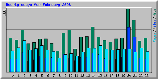 Hourly usage for February 2023